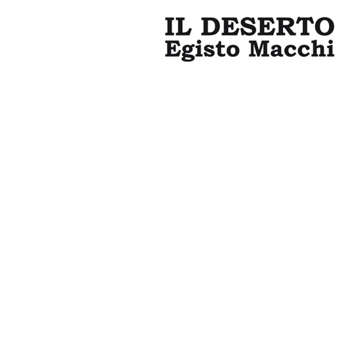 Egisto Macchi Il Deserto Vinyl Record
