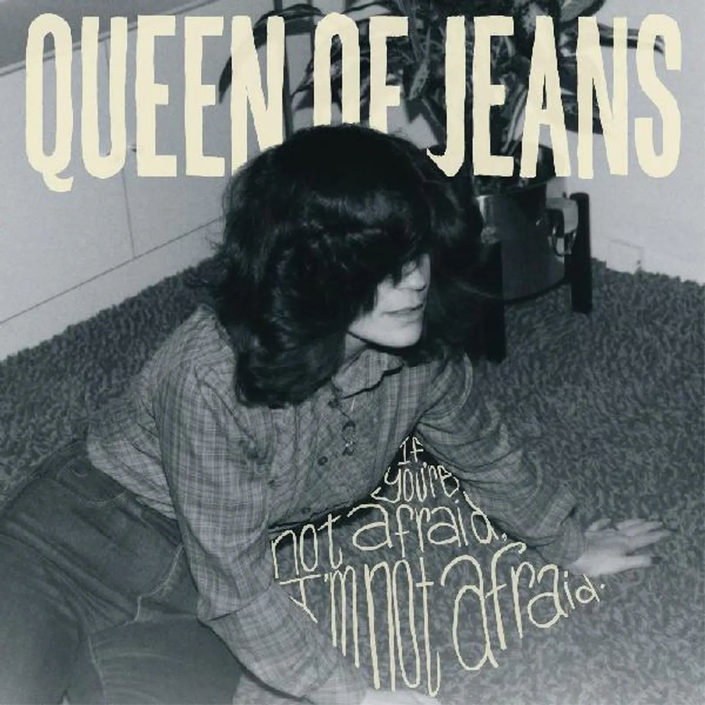 Queen of Jeans IF YOU'RE NOT AFRAID, I'M NOT AFRAID (BEIGE W/ NAVY BLUE SPLATTER VINYL) Vinyl Record