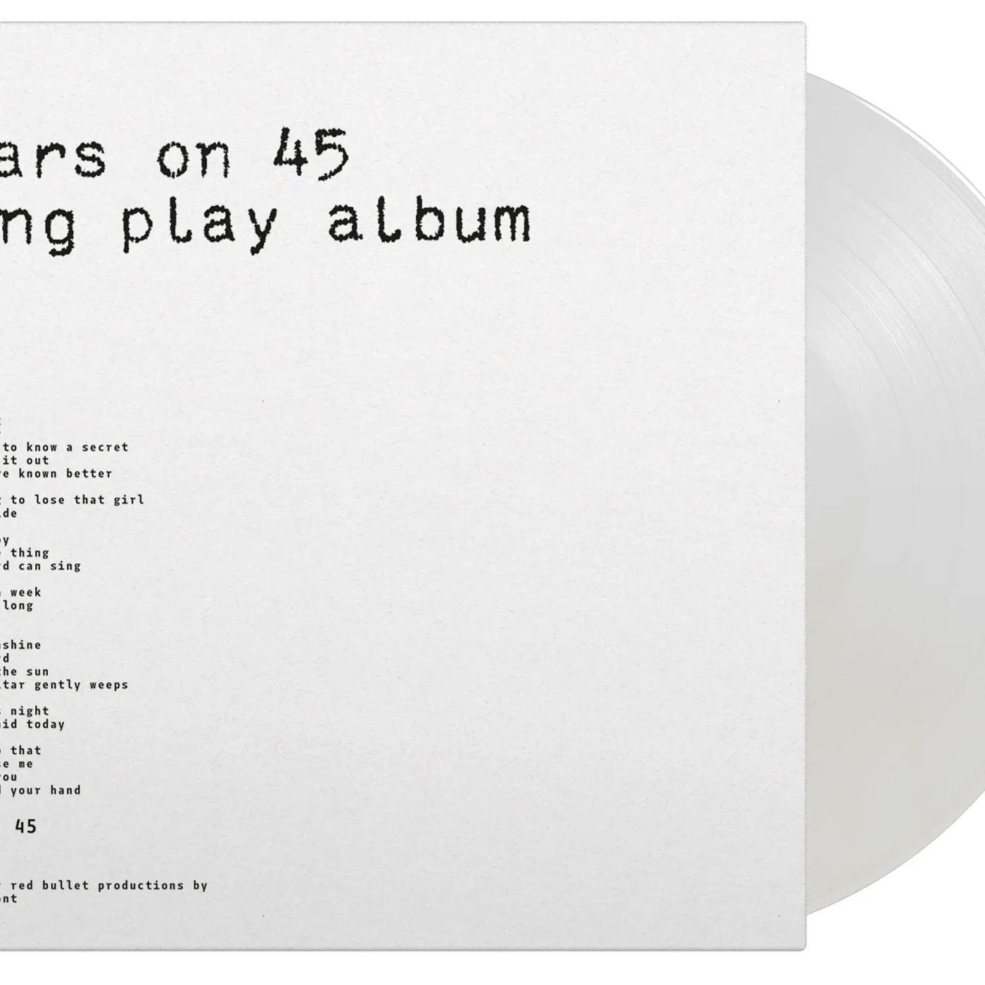 Stars On 45 Long Play Album  Ltd Ed  180 G White Viny Vinyl Record