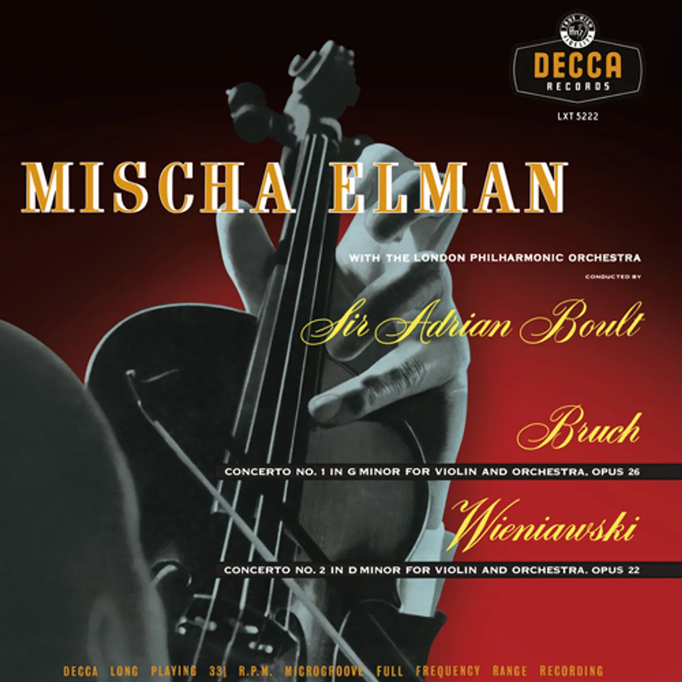 Mischa Elman Bruch & Wieniawski Concertos Vinyl Record