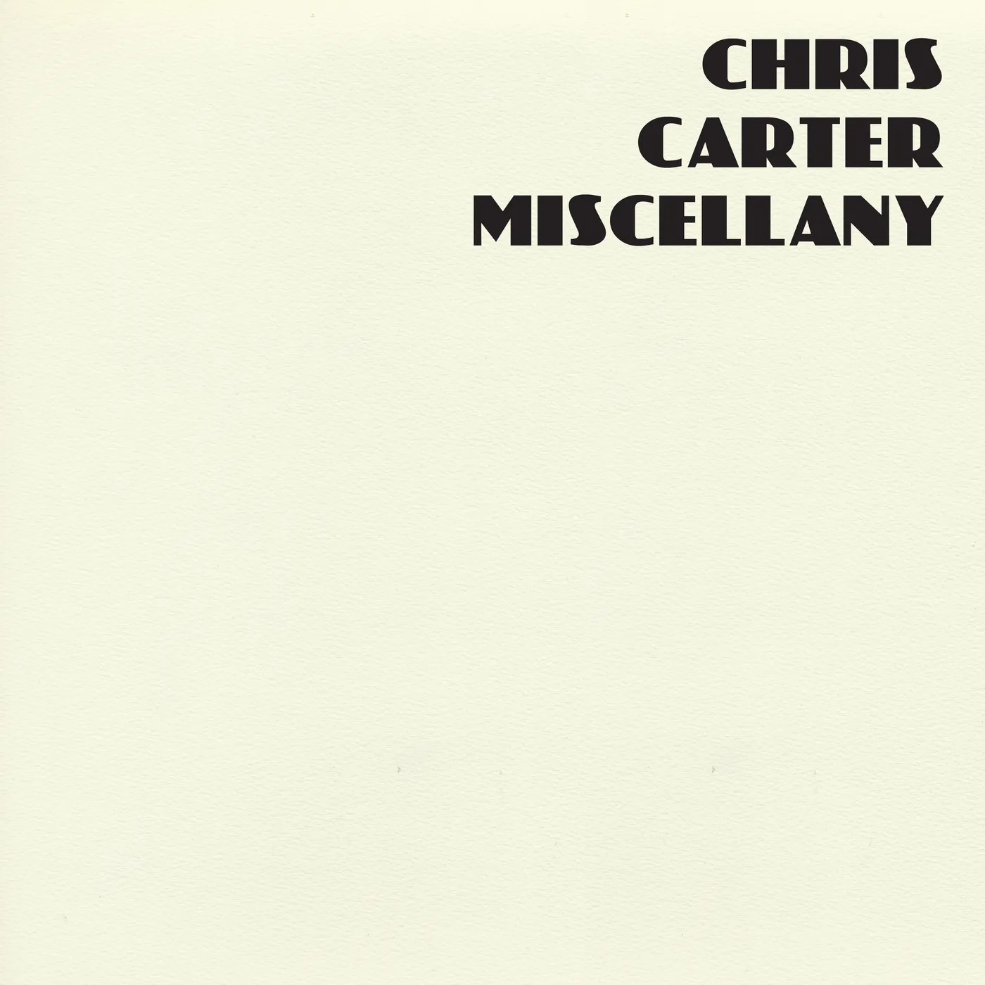 Chris Carter Miscellany Vinyl Record