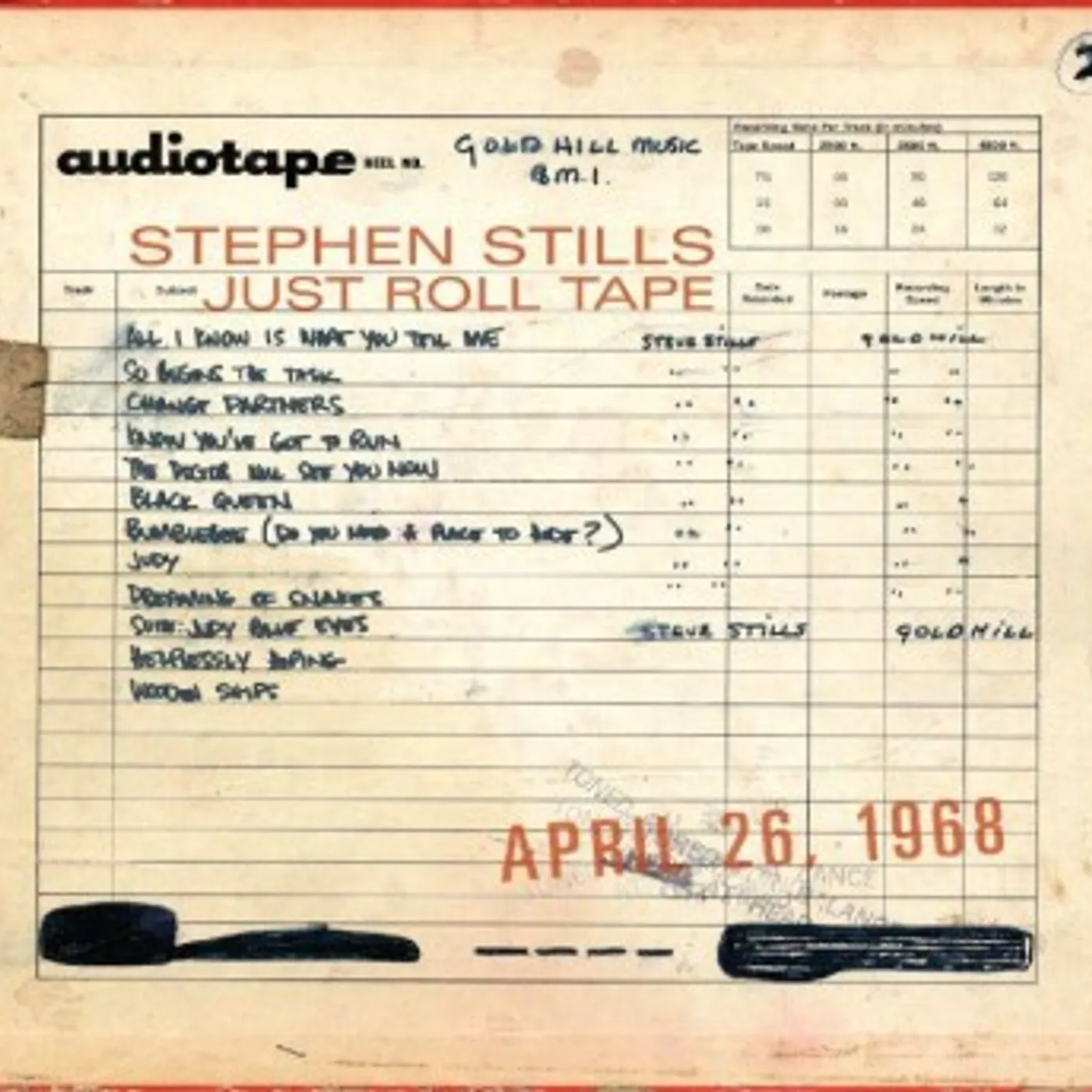 Stephen Stills Just Roll Tape: April 26th 1968 Vinyl Record