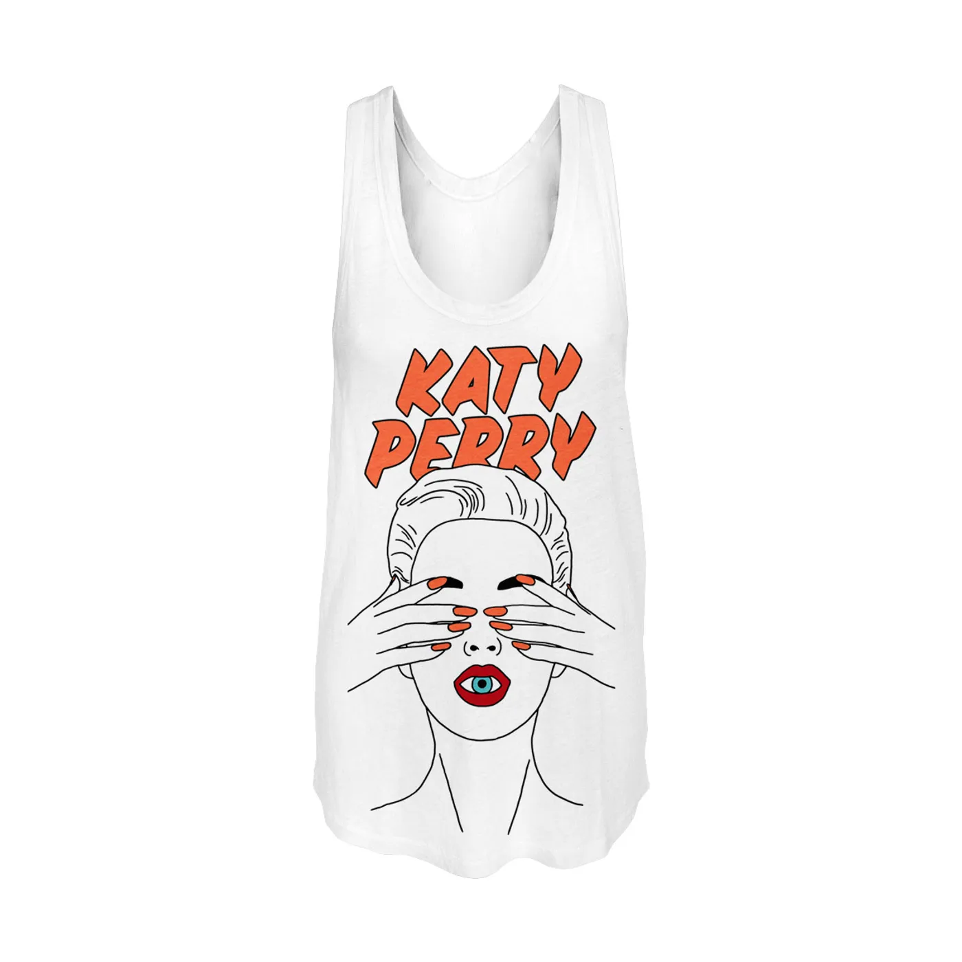 Katy Perry Tour Illustrated Eye White Tank