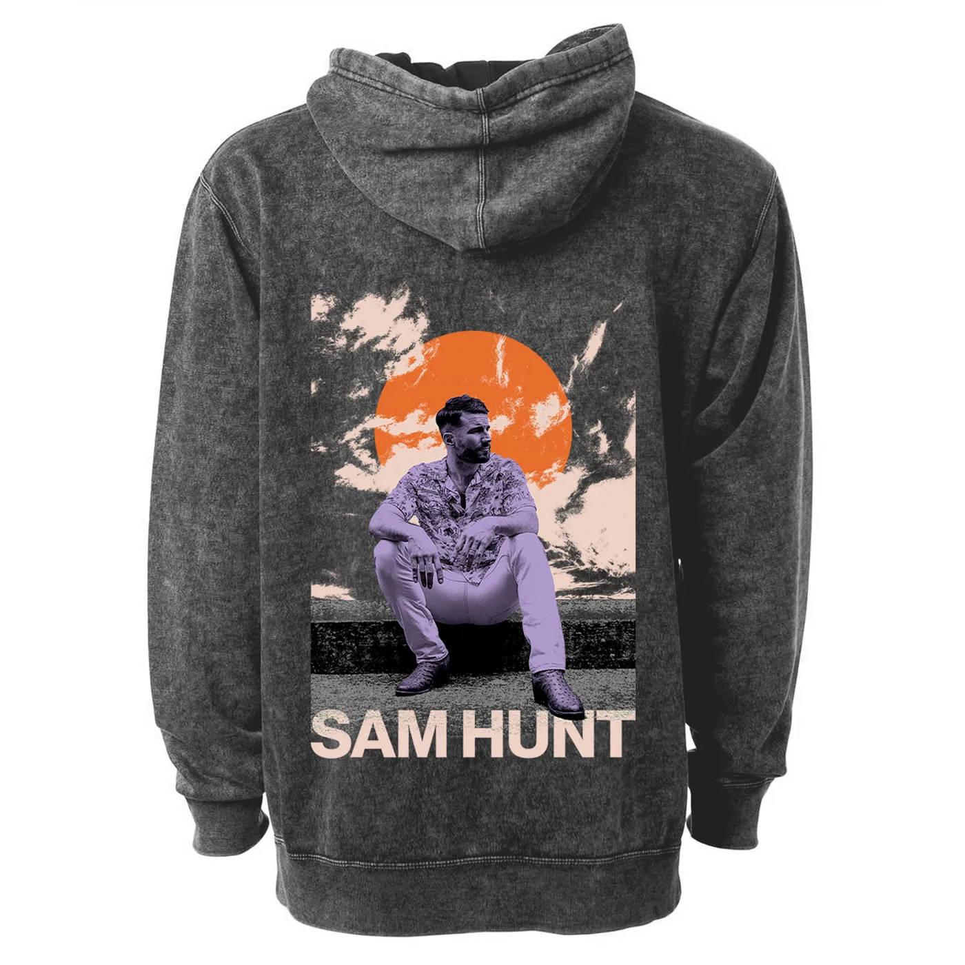 Sam Hunt Sunset Photo Crystal Wash Hoodie