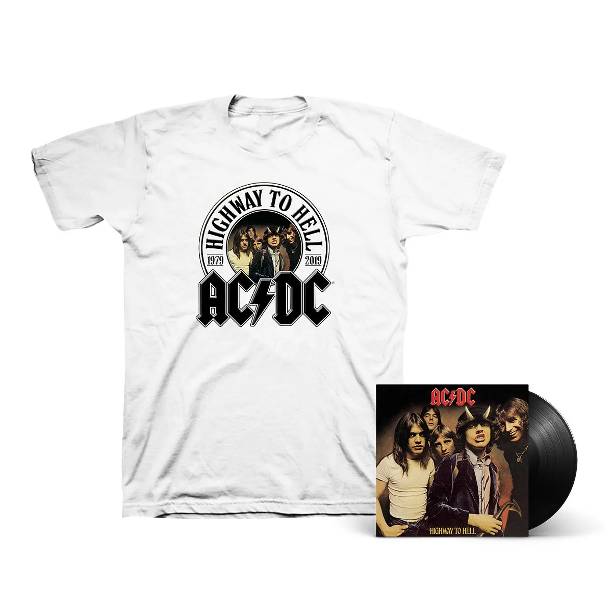 Highway To Hell LP & 40th Anniversary T-Shirt Bundle