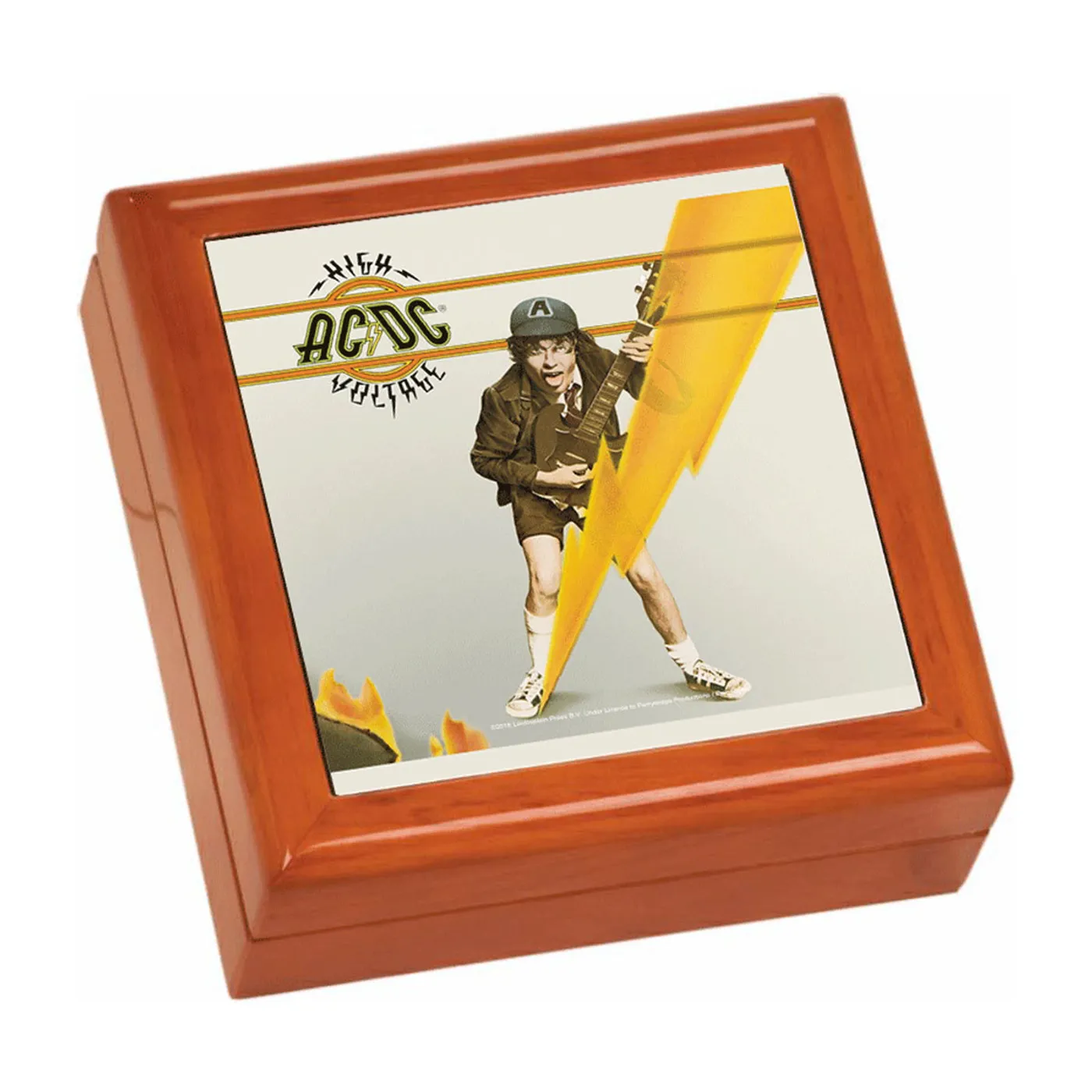 AC/DC High Voltage Wooden Keepsake Box
