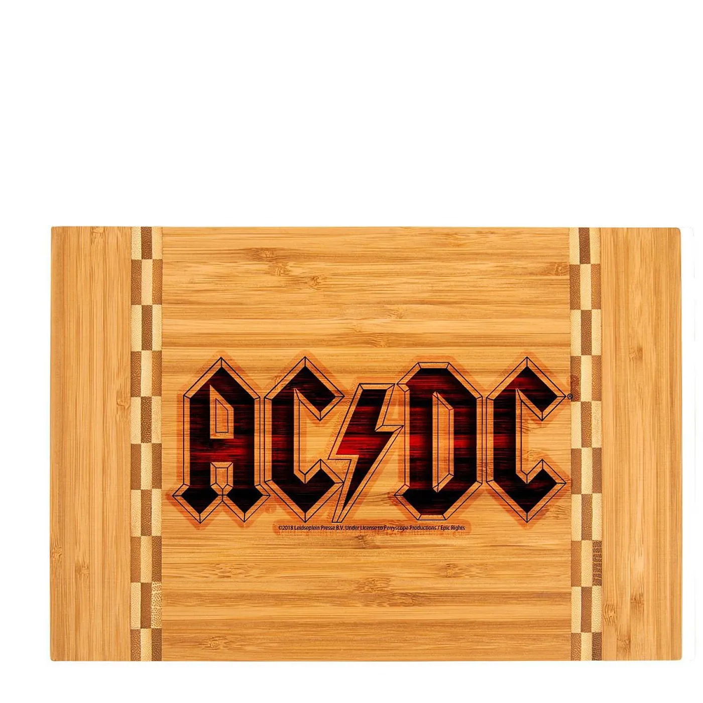 AC/DC Logo Laser Engraved Cutting Board w/Butcher Block Inlay