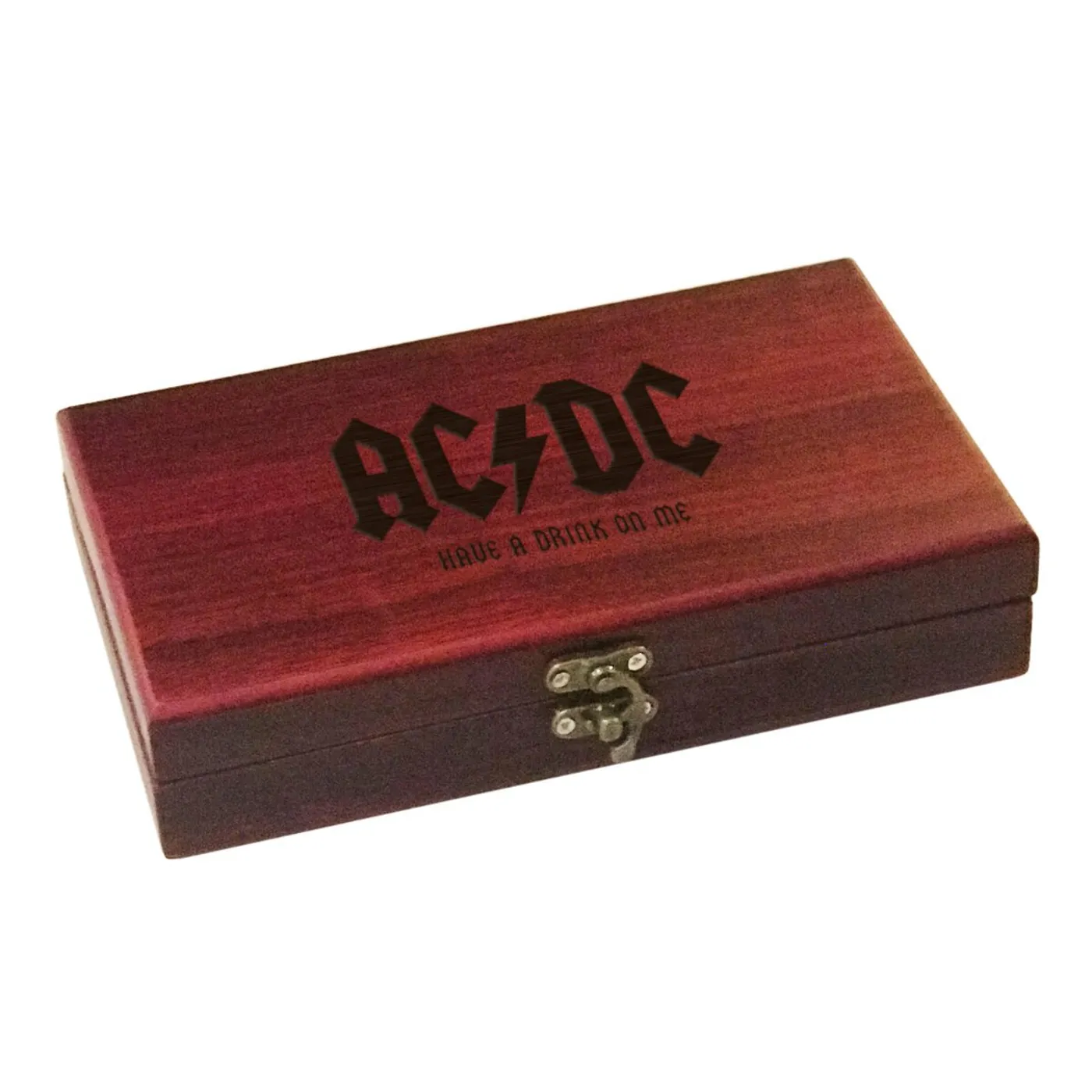 AC/DC Have A Drink On Me Laser Engraved Card & Dice Box