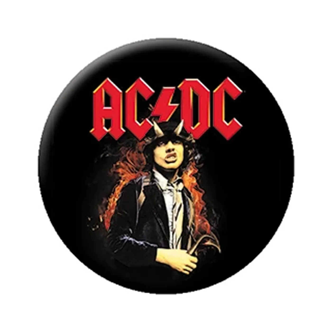 AC/DC Angus On Fire 1.25" Button