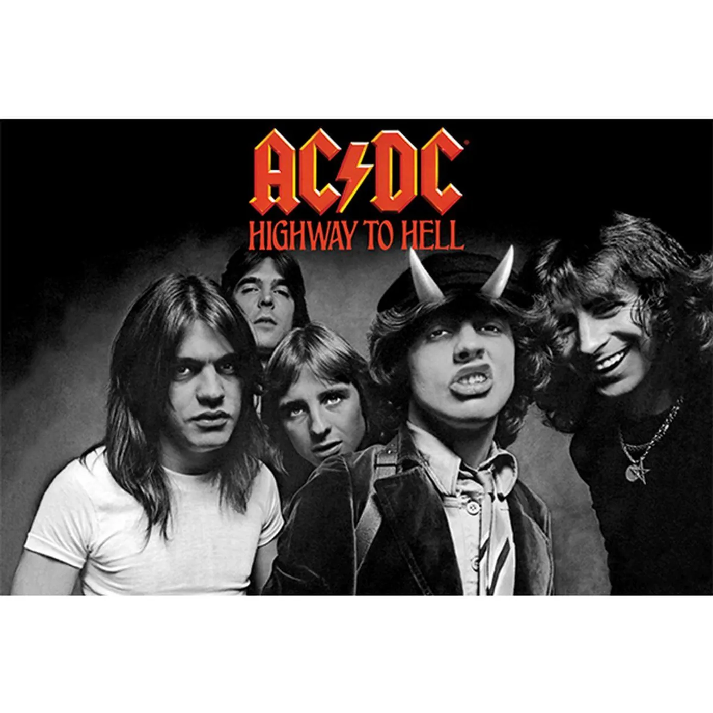 AC/DC Highway to Hell B&W 24x36 Canvas Print
