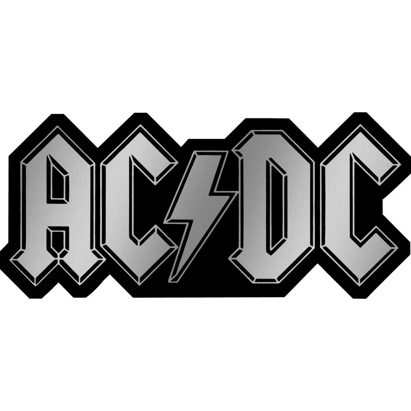 AC/DC Logo 5.7"x2.6" Chrome Sticker (Vinyl)