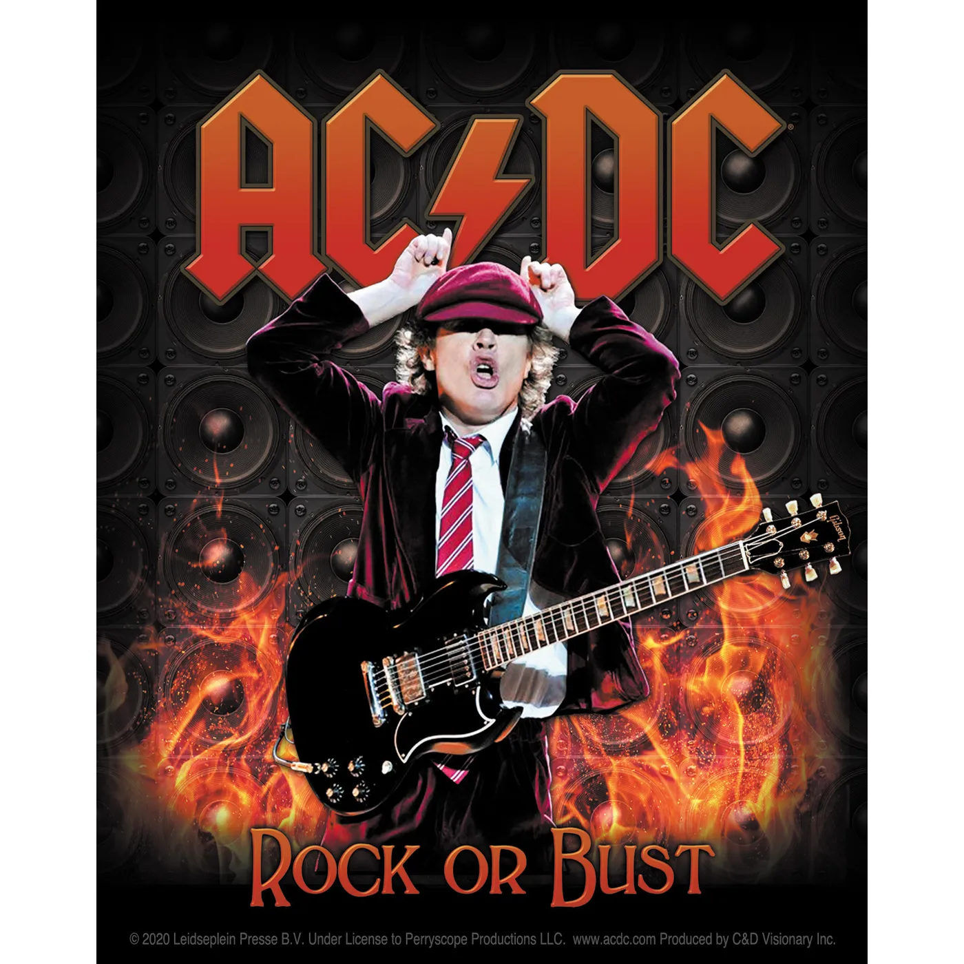 AC/DC Flames 4"x5" Sticker