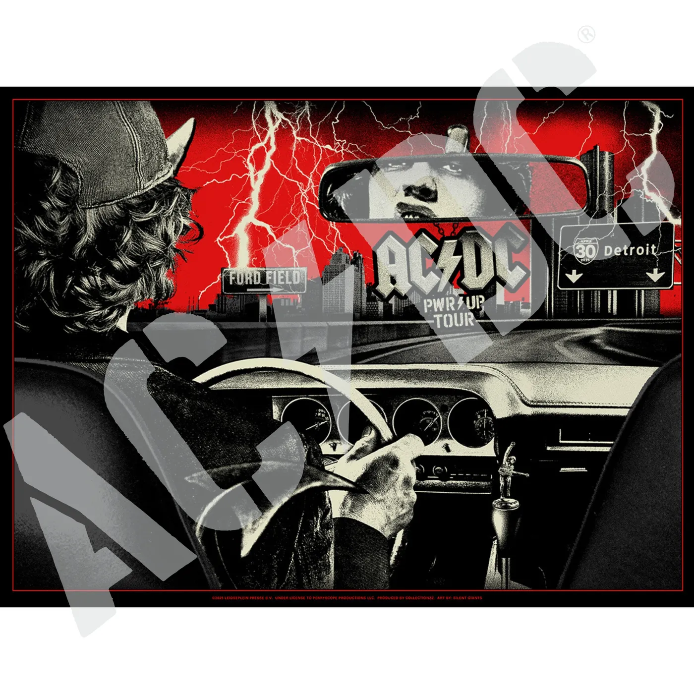 AC/DC Detroit PWR UP Tour Poster