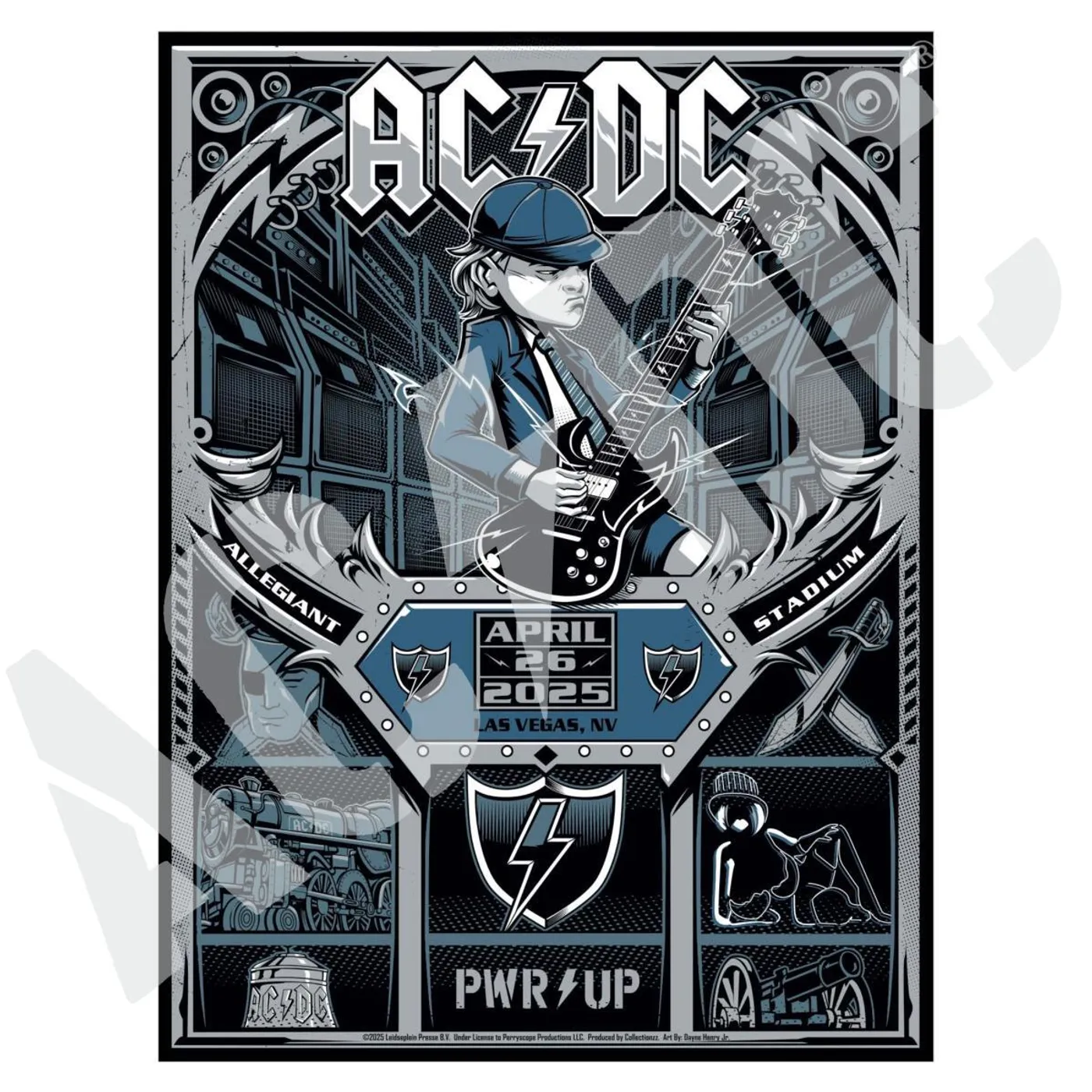 AC/DC Las Vegas PWR UP Tour Poster - Alternate Color