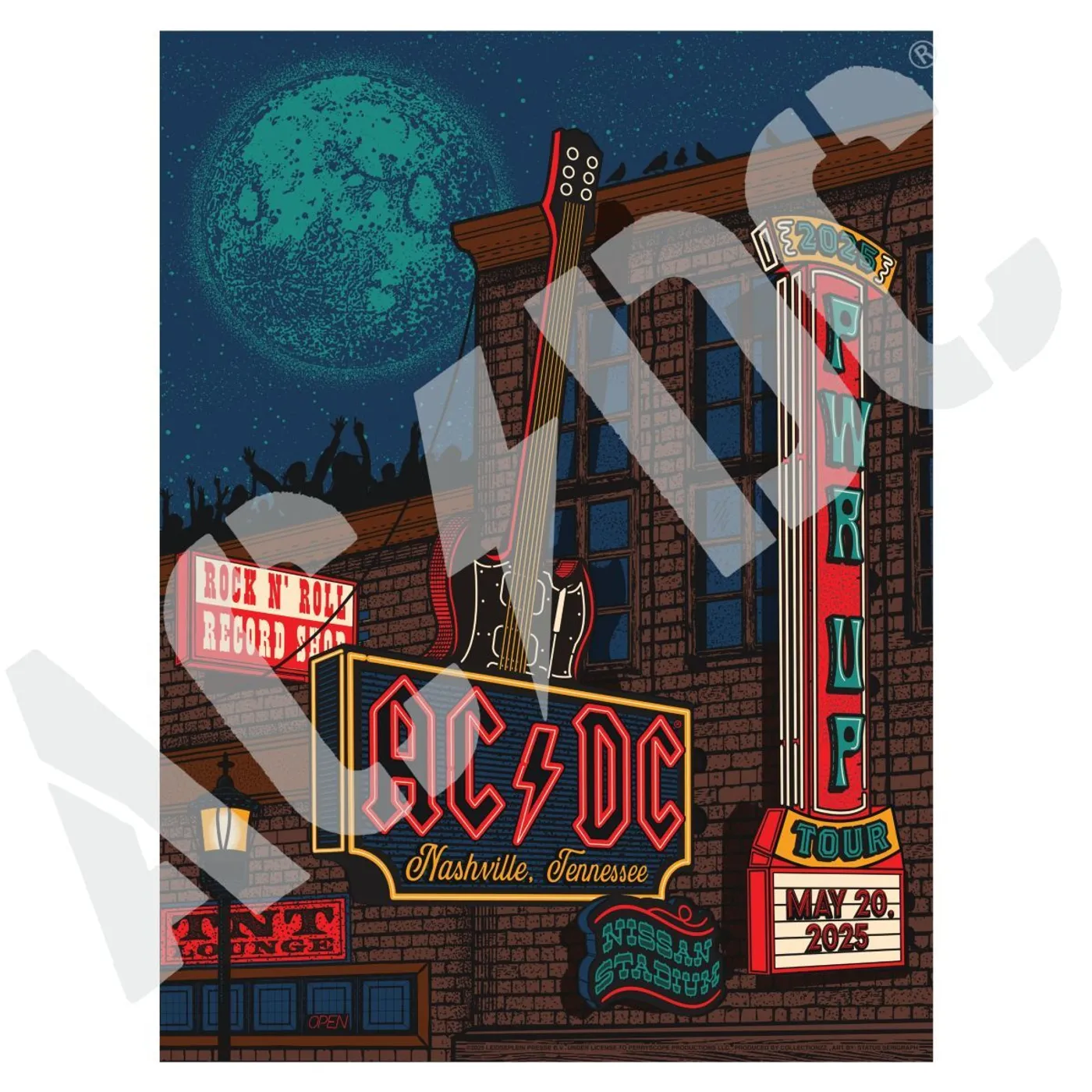 AC/DC Nashville PWR UP Tour Poster