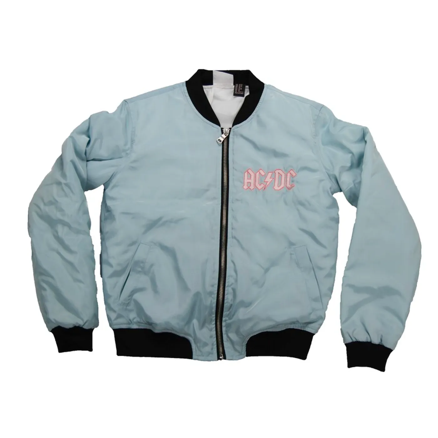 AC/DC For Girls About To Rock Baby Blue Bomber Jacket
