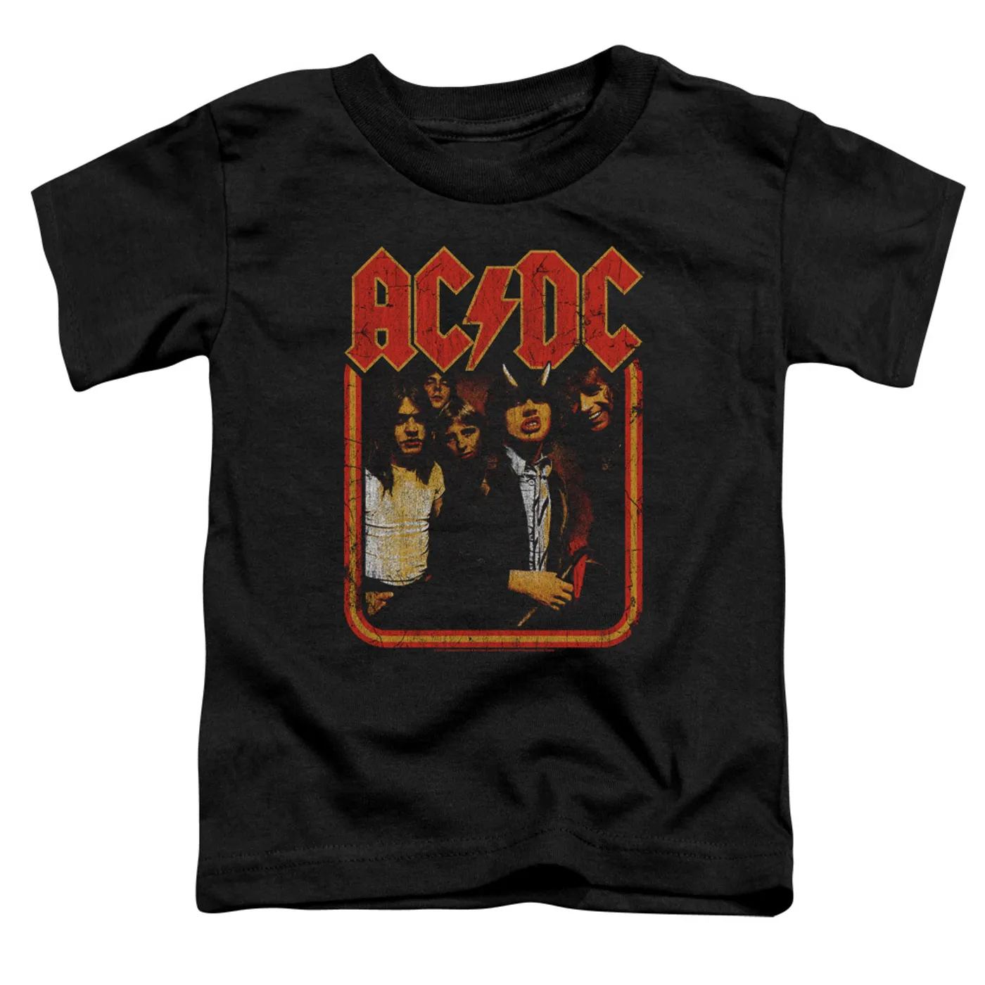 AC/DC Group Distressed Toddler Tee