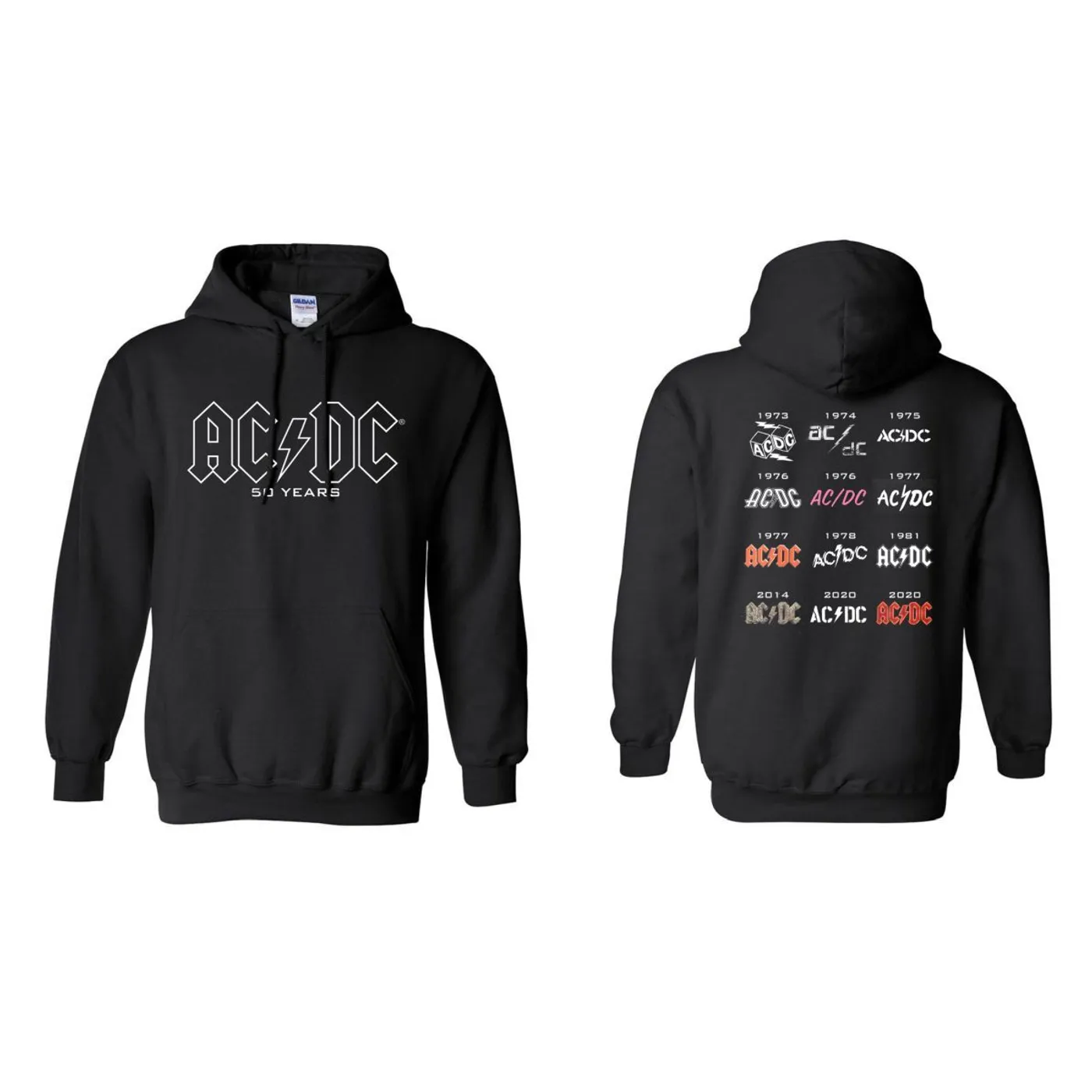 50 Years of AC/DC Logos Hoodie