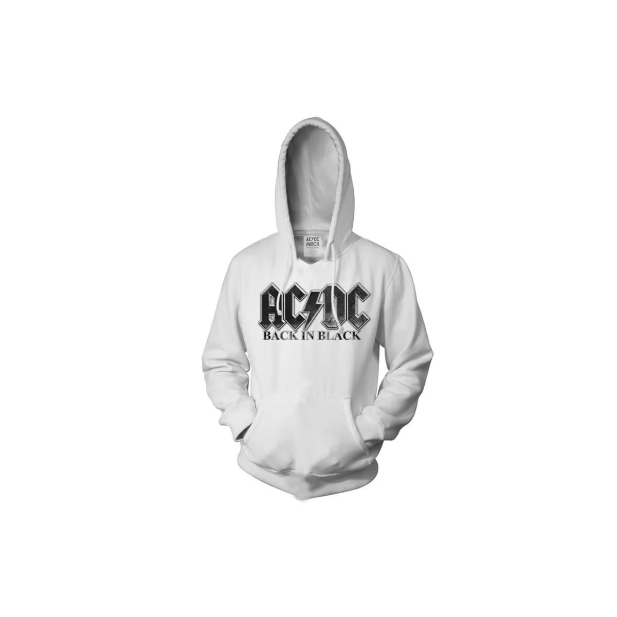 Back in Black Charcoal Logo White Pullover Hoodie