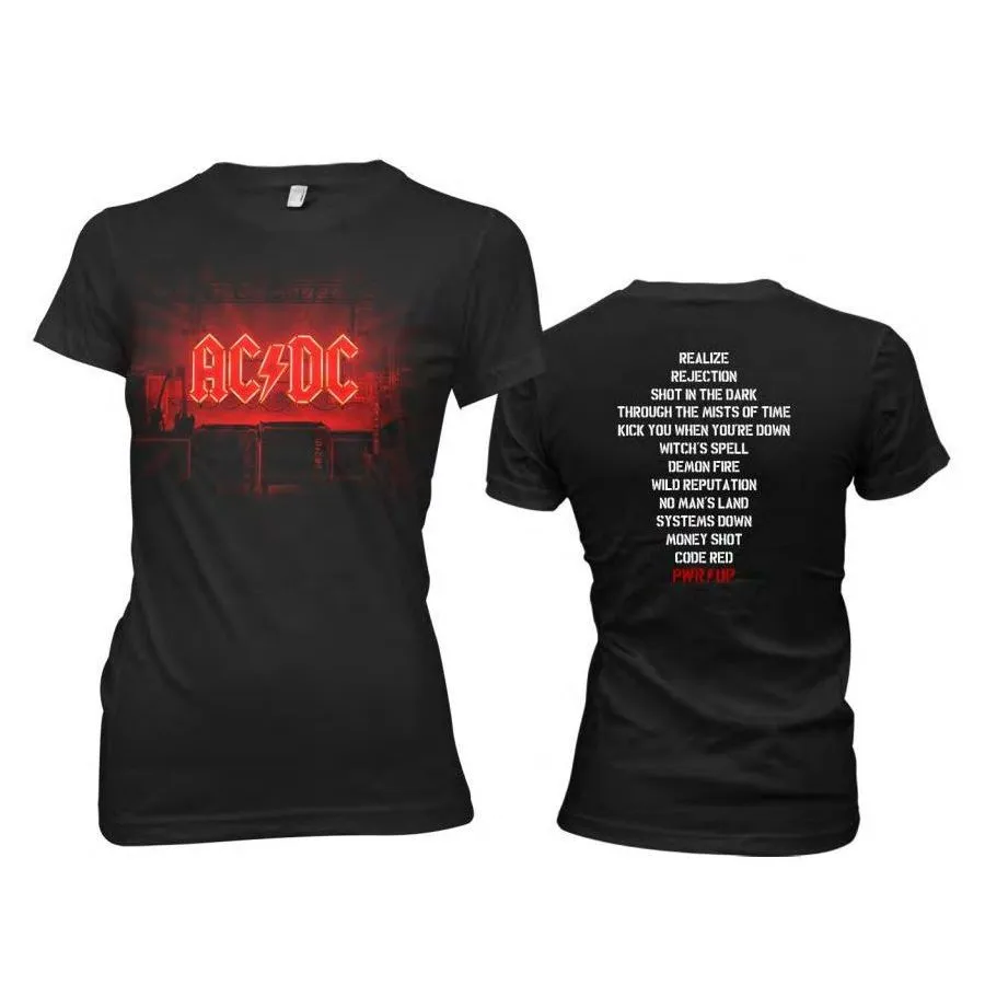 POWER UP Logo Silhouette Ladies Black T-Shirt