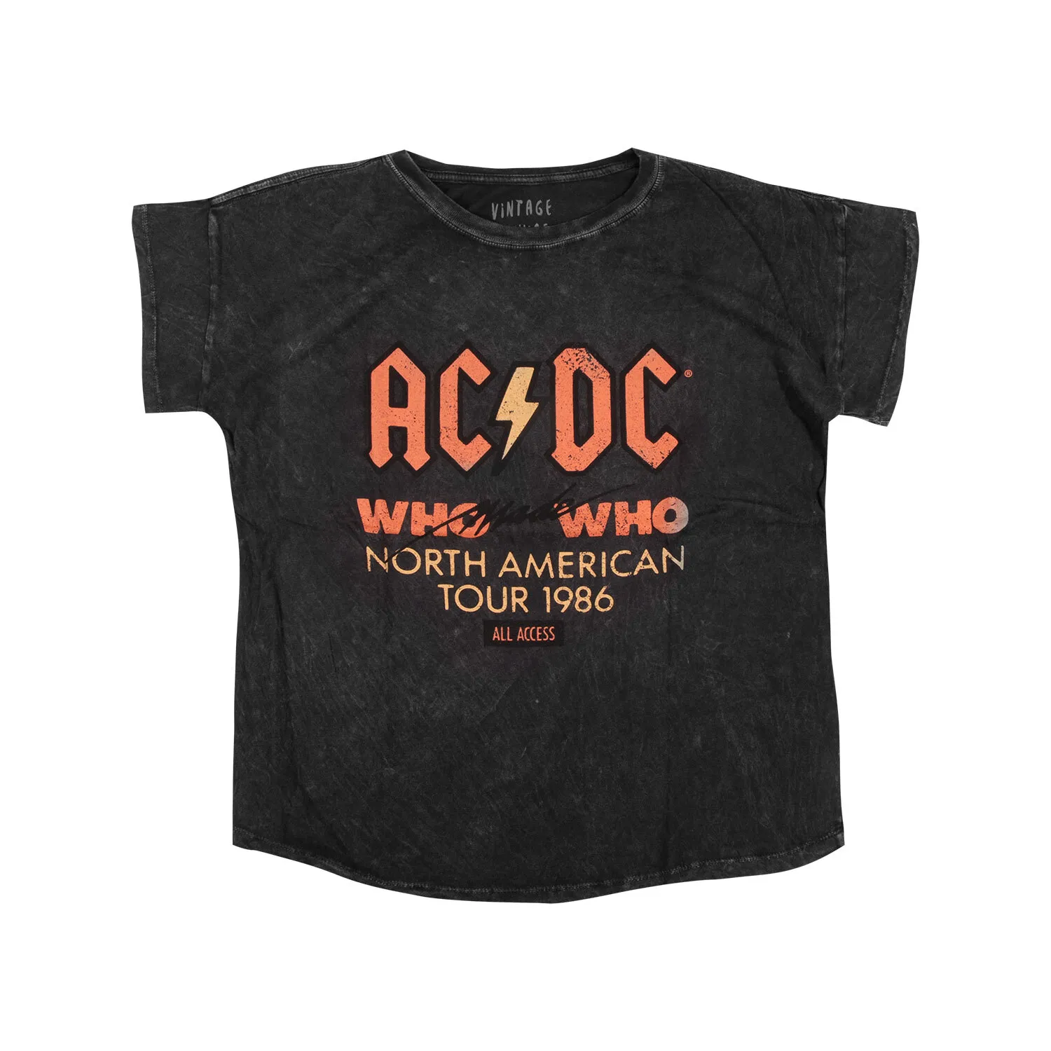 Who Made Who North American Tour 1986 All Access Charcoal T-Shirt