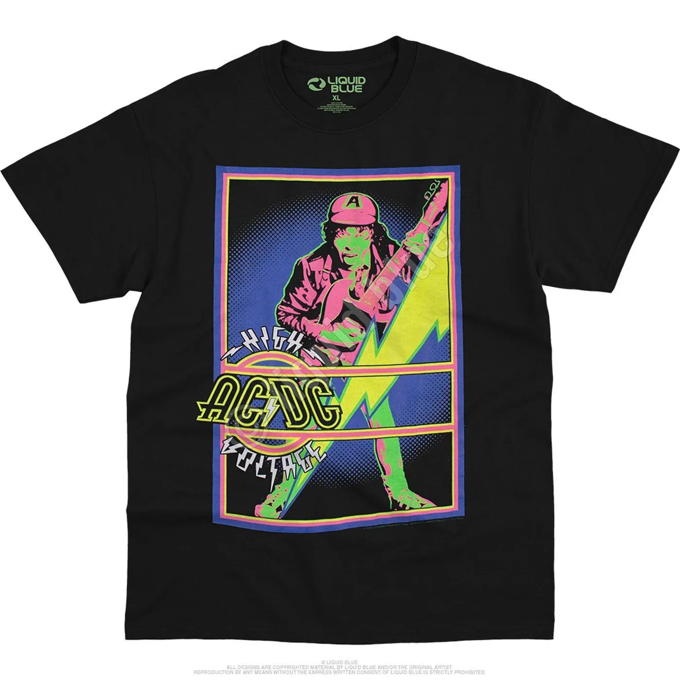 AC/DC High Voltage Blacklight Black T-Shirt