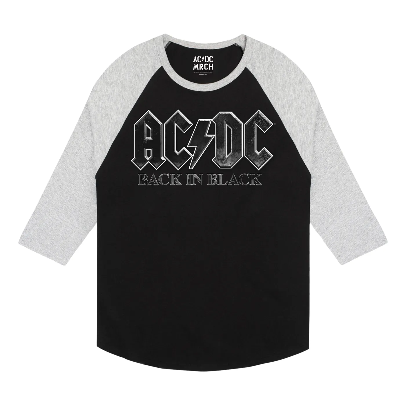 AC/DC Back in Black PWR UP Tour Black Baseball T-Shirt