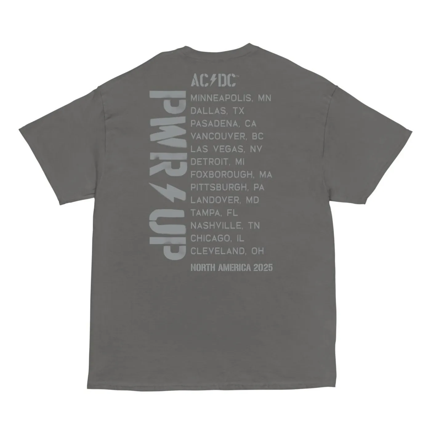 AC/DC Charcoal Logo PWR UP Tour T-Shirt
