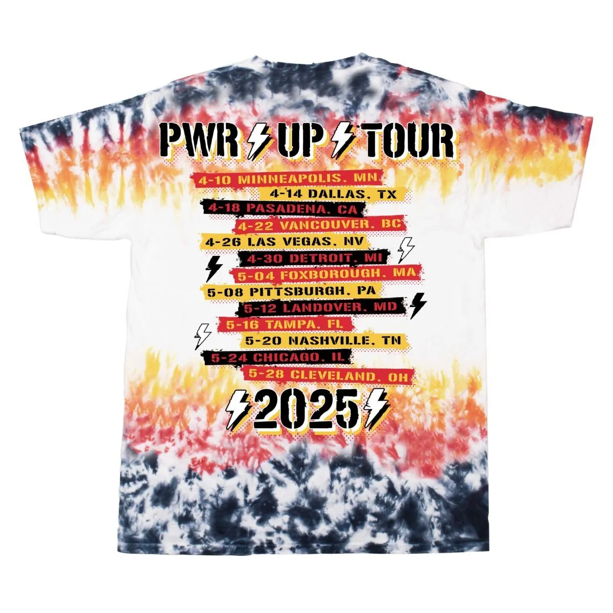 Color Tie Dye PWR UP Tour T-Shirt
