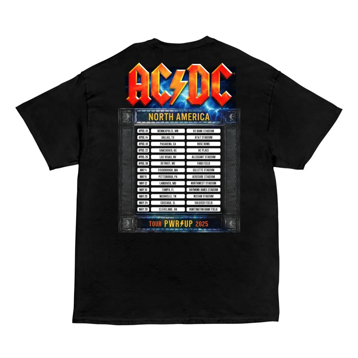AC/DC Rock N Roll Train PWR UP Tour T-Shirt