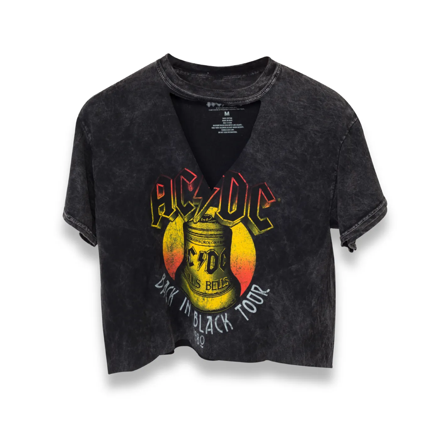 AC/DC Hells Bells Back In Black Tour 1980 V-Cut Crop Top