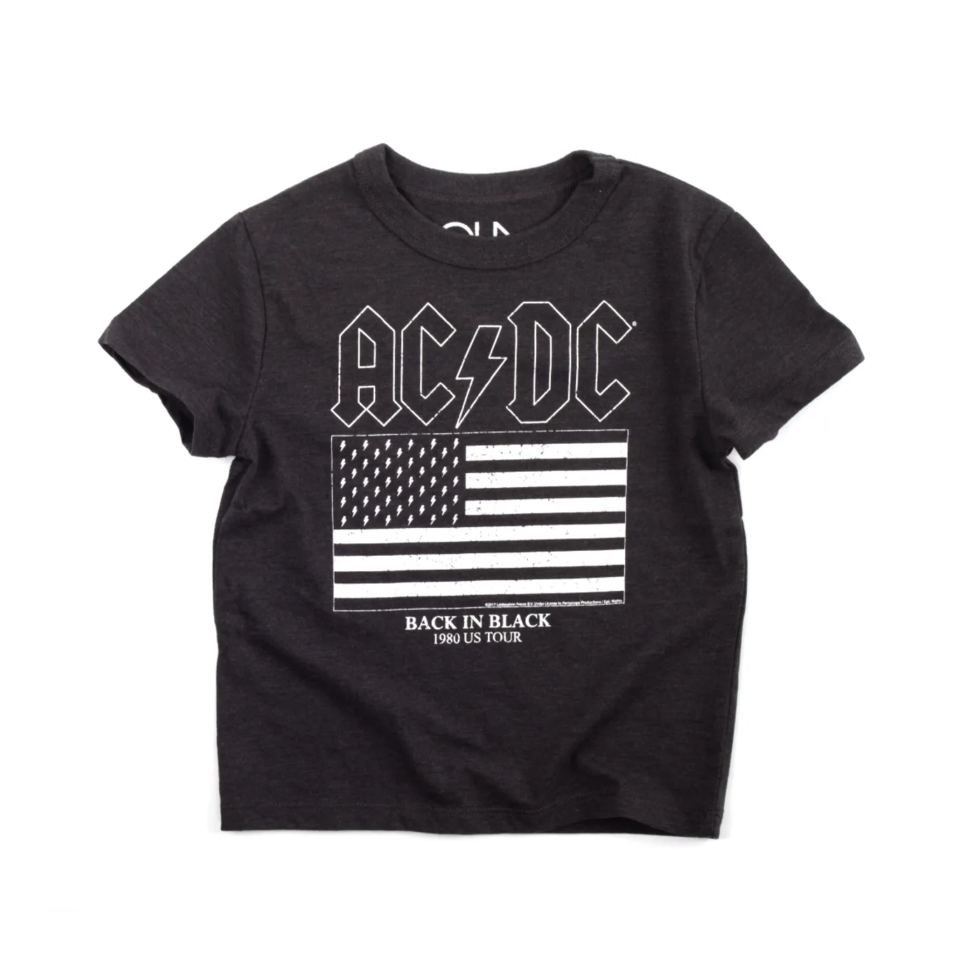 AC/DC Kids Back in Black 1980 Tour Flag Lightning Bolts T-Shirt