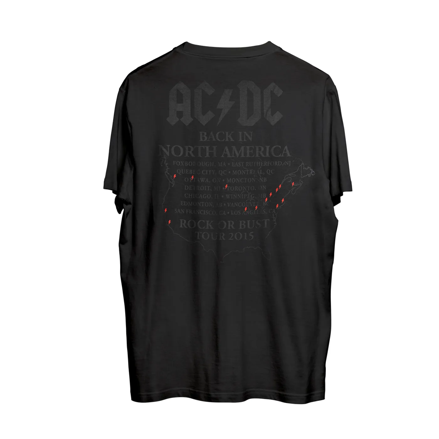AC/DC Men's Back in Black T-shirt (2015 Dates)