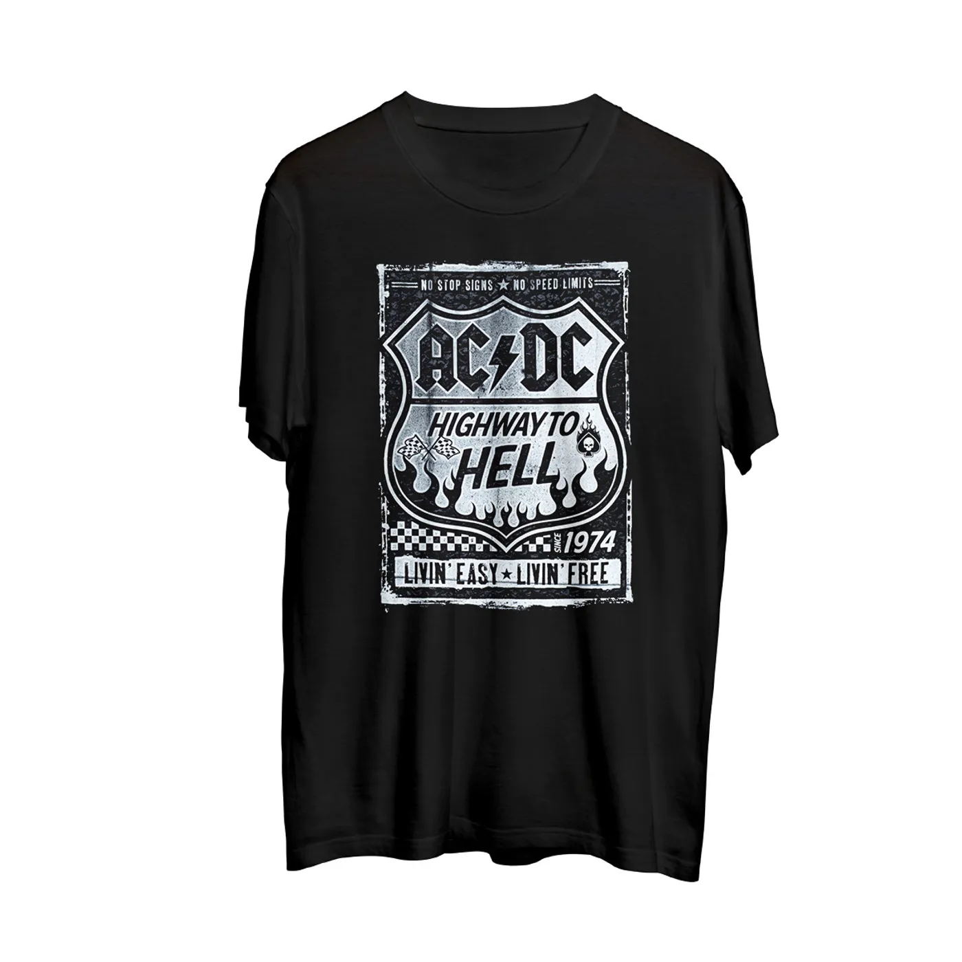 AC/DC Highway to Hell Road Sign Black T-shirt