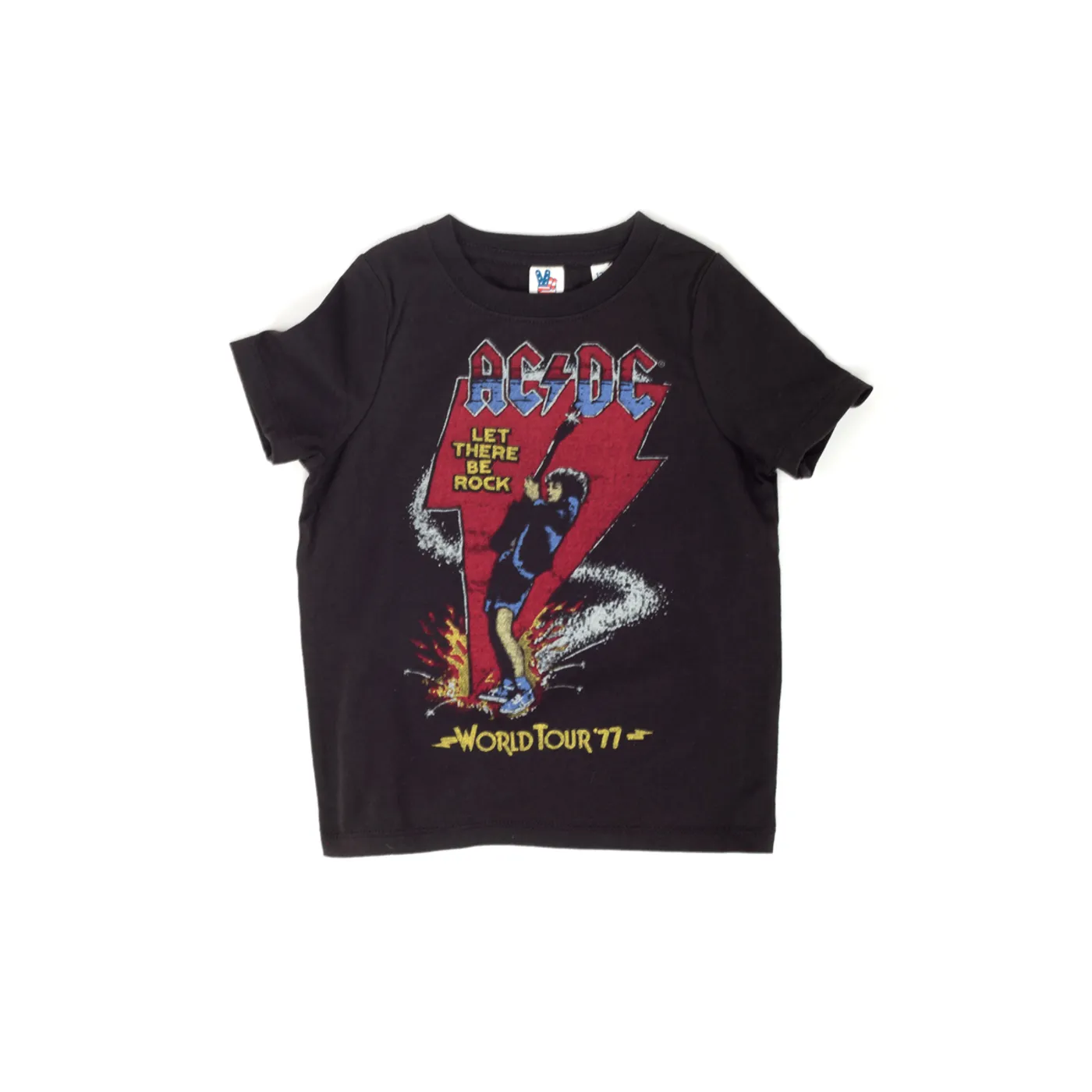AC/DC Kids Black Let There Be Rock World Tour '77 T-Shirt