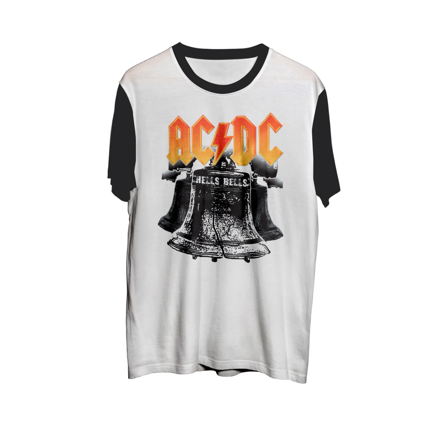 AC/DC Hell Bells White Athletic Ringer T-Shirt