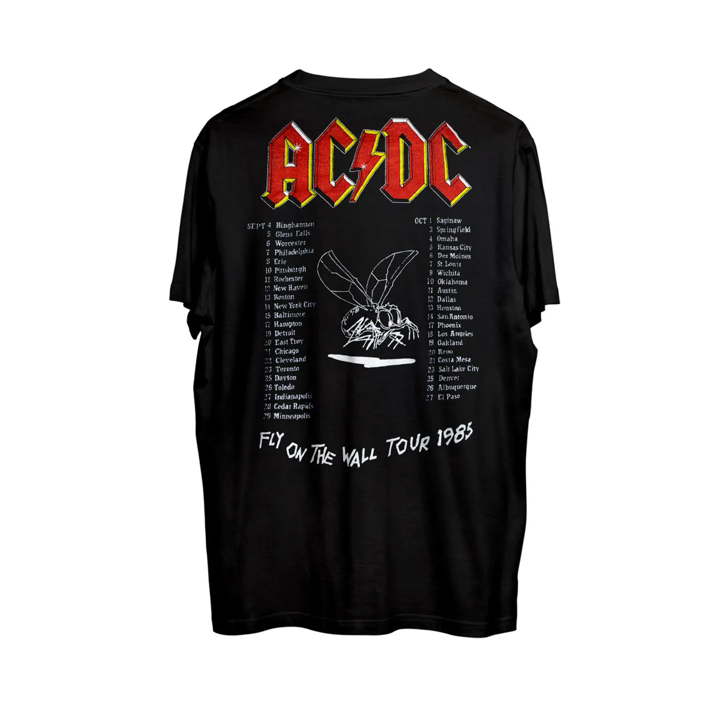 AC/DC Fly On The Wall 1985 Tour Date T-shirt