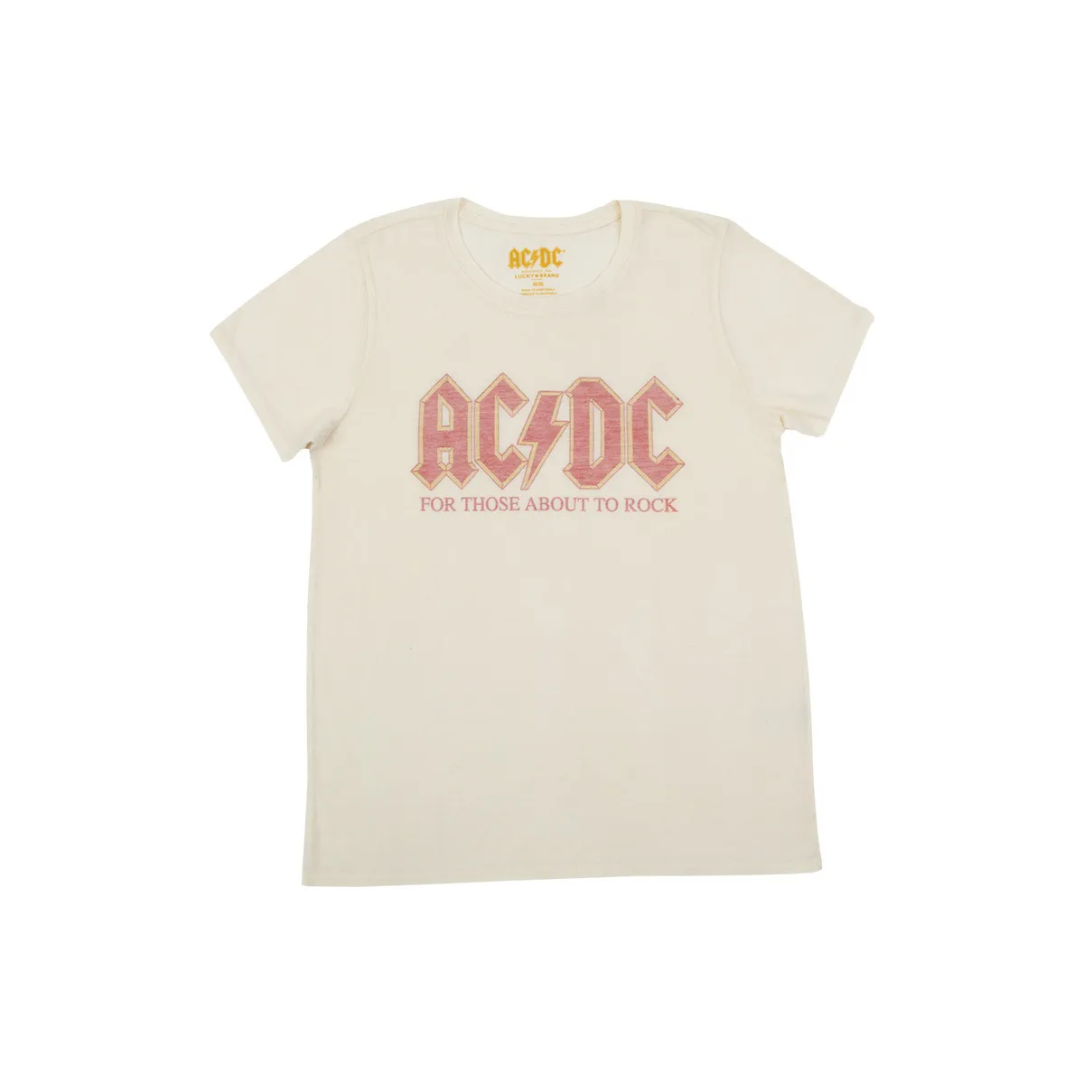 For Those About To Rock Faded Logo Natural T-Shirt