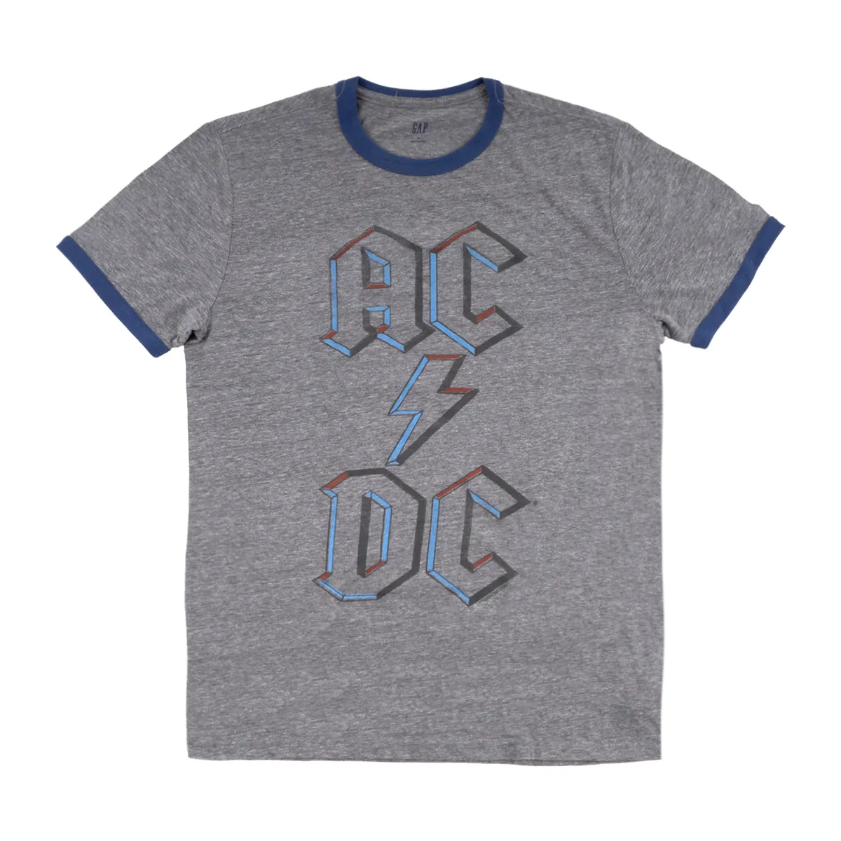 Red, White & Blue Logo on Grey T-shirt