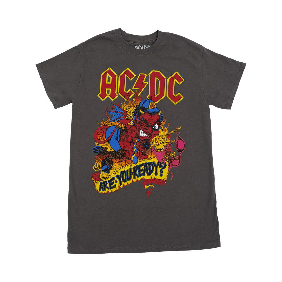 Cartoon Devil Angus Charcoal T-shirt