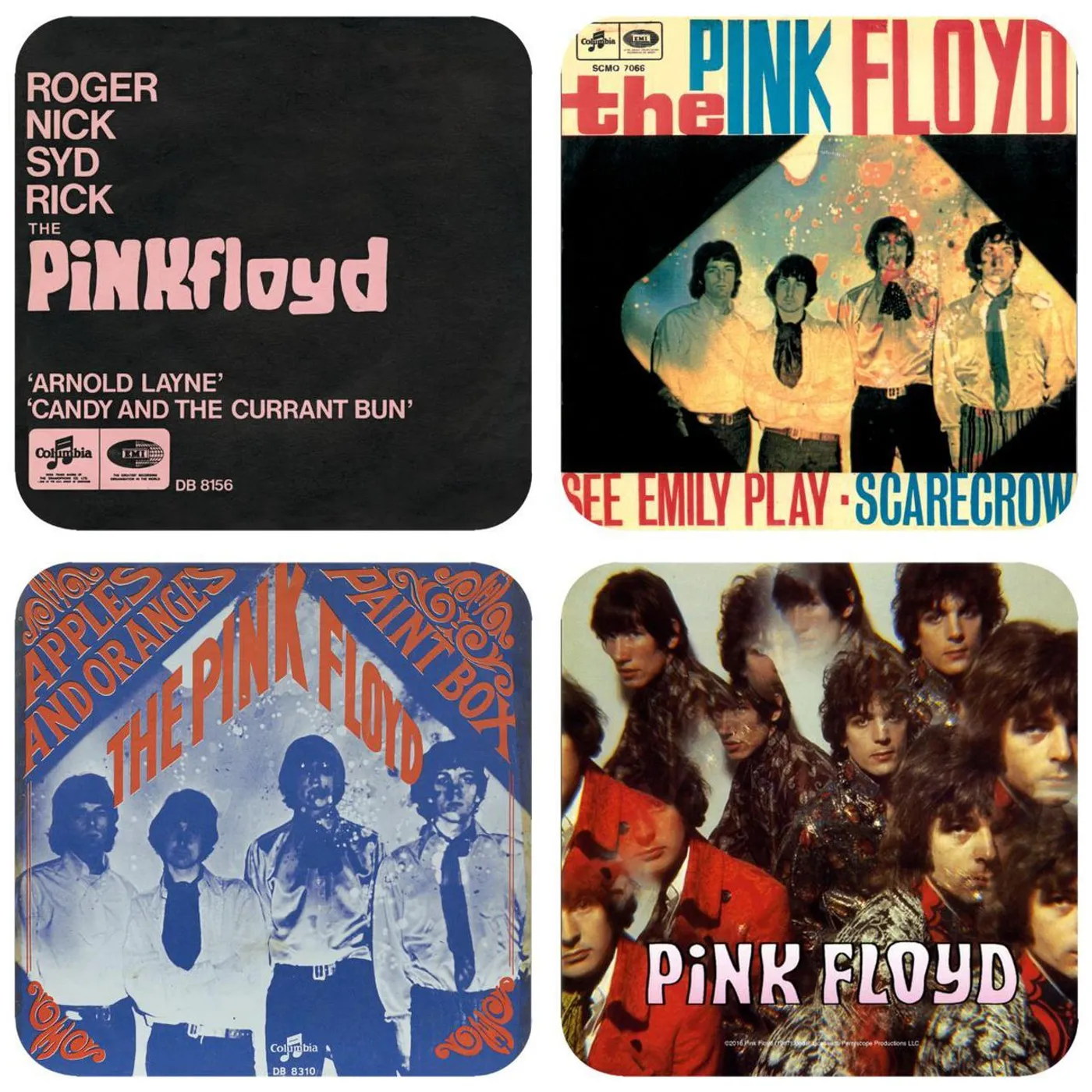 Pink Floyd Early Covers Coaster Set
