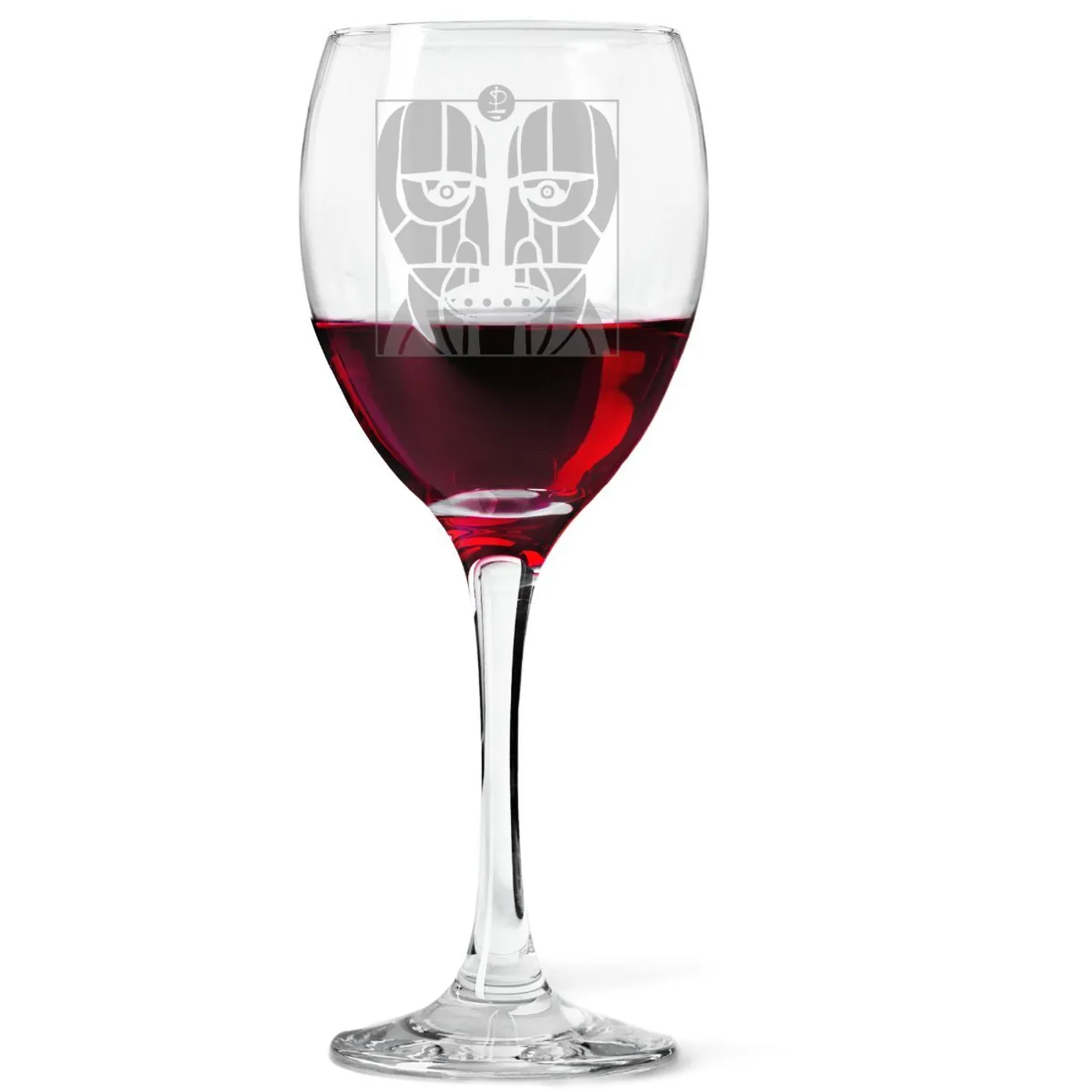 Pink Floyd Division Bell Heads Laser- Etched Wine Glass