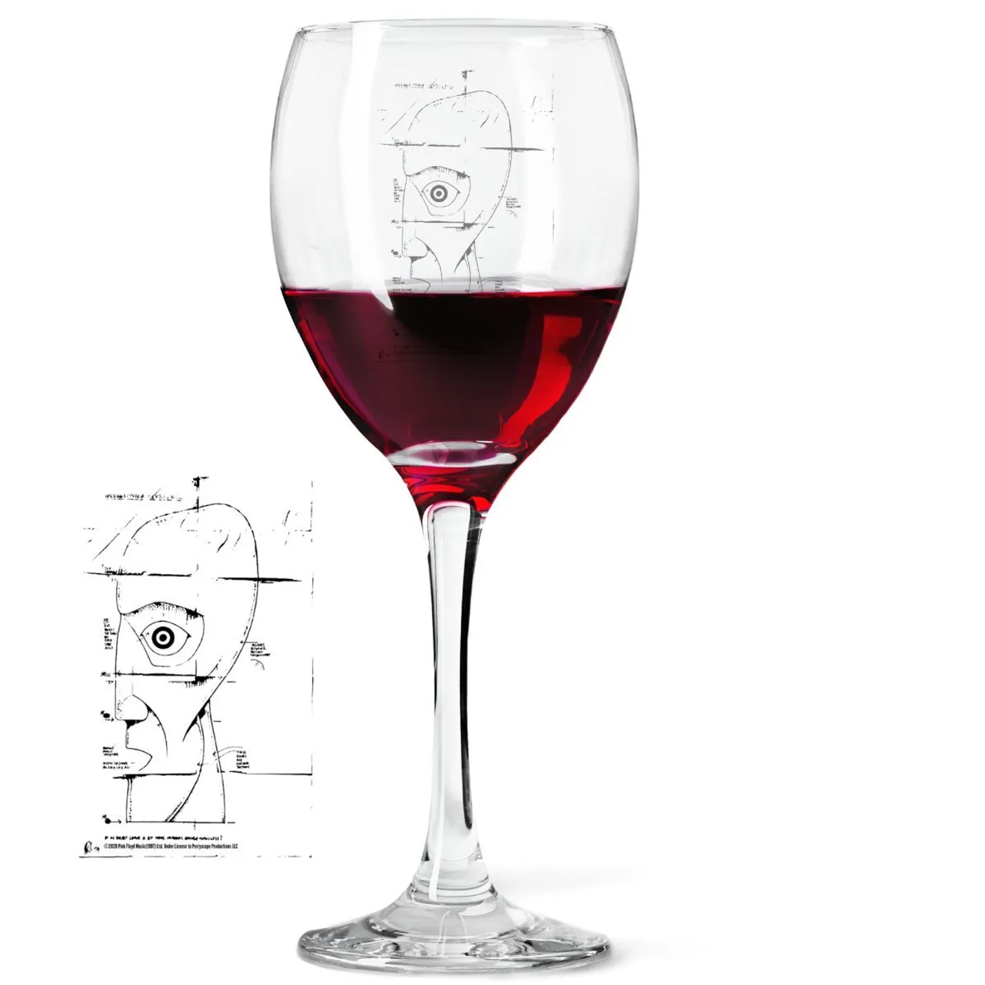 Pink Floyd Schematic Laser- Etched Wine Glass