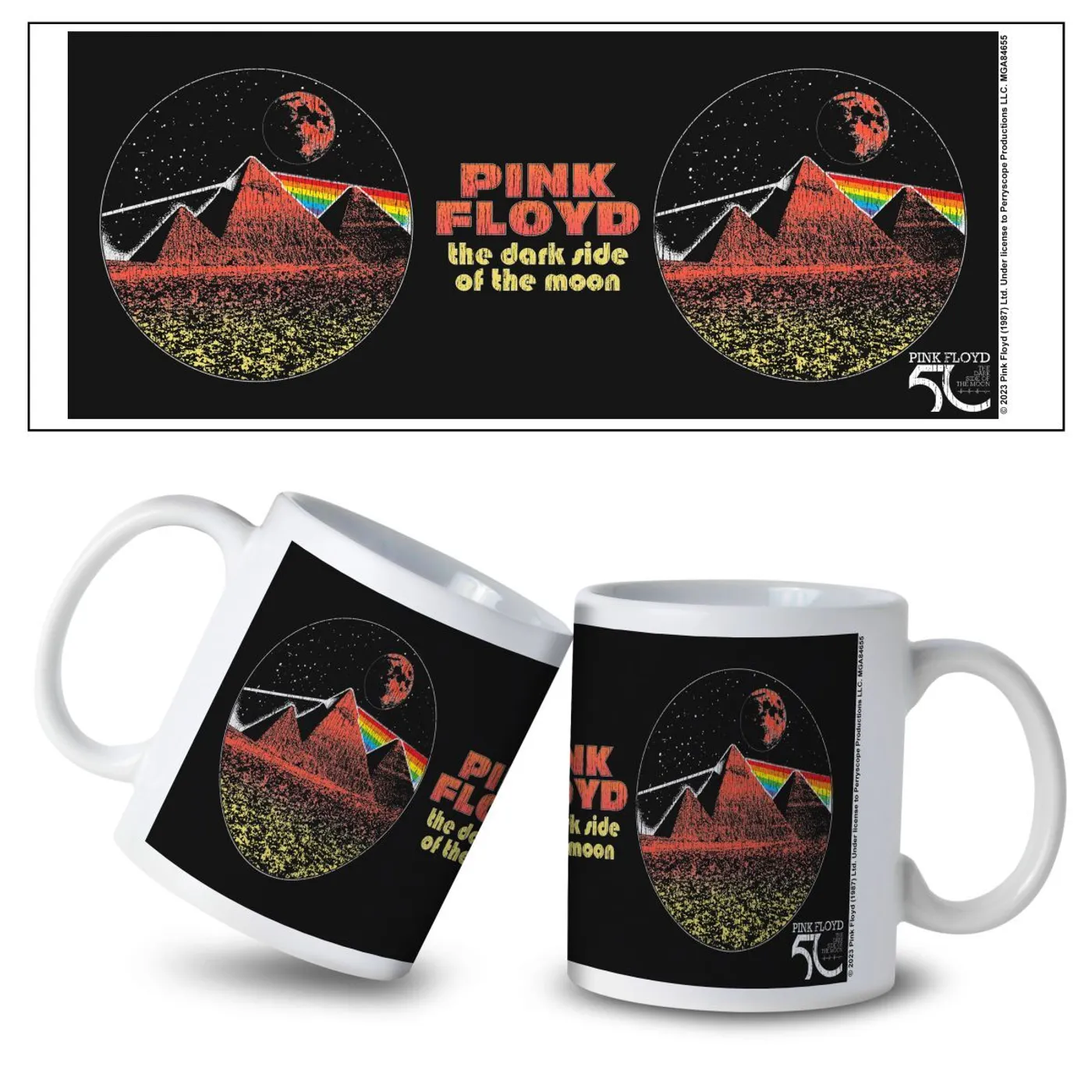 Pink Floyd TDSOTM50 Red Pyramids Ceramic Mug