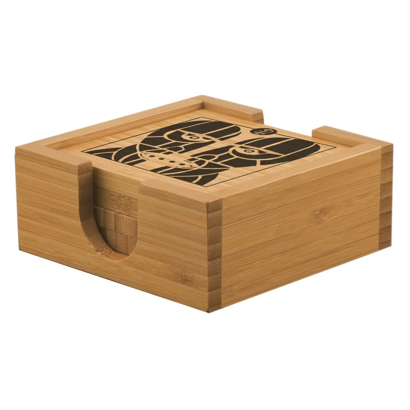 Pink Floyd Division Bell Wood Heads Bamboo Coaster Set