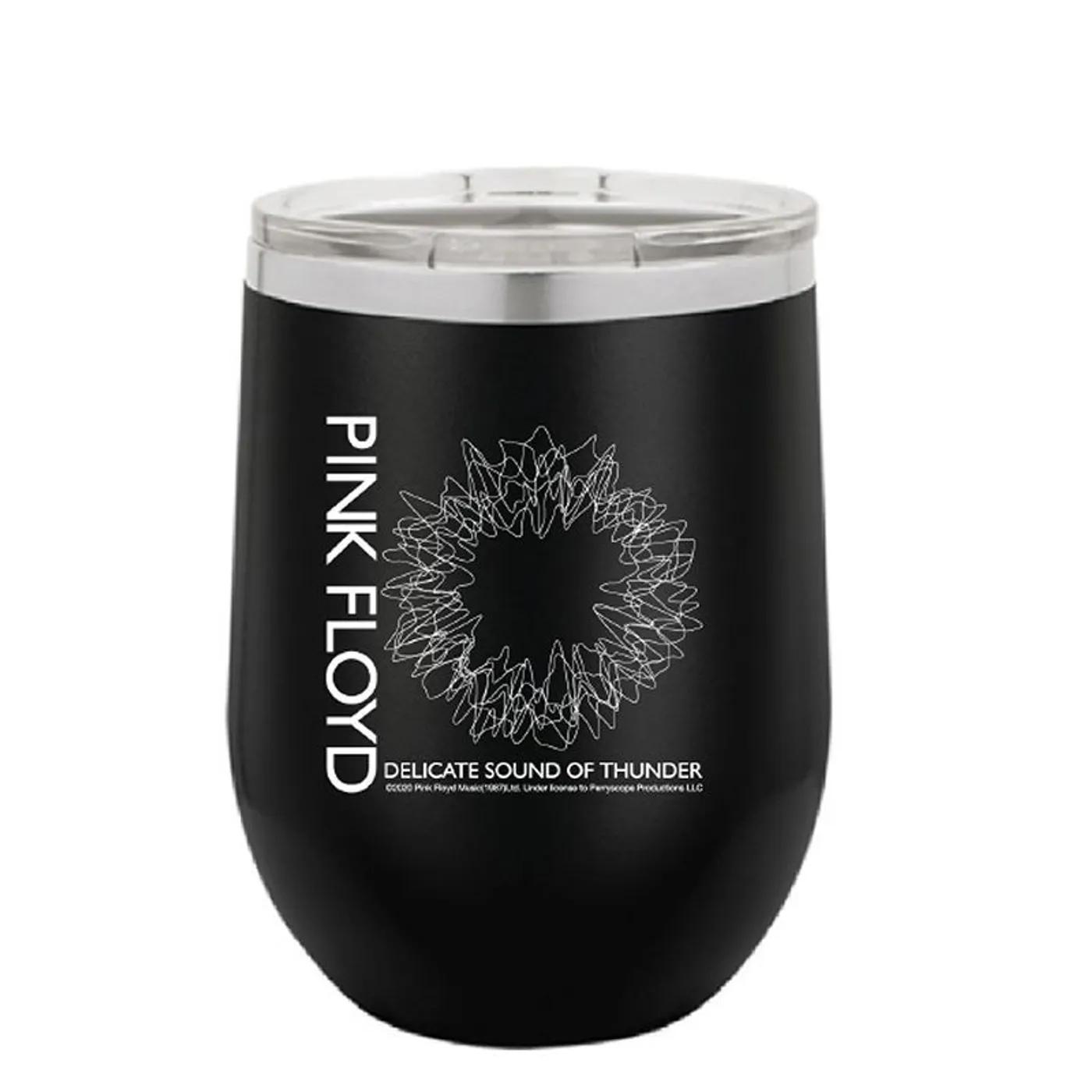 Pink Floyd What's The Fuzz About Laser Engraved Stemless Wine Glass