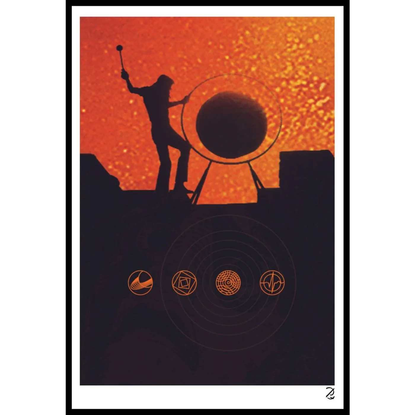 Pink Floyd Pompeii Silhouette Fine Art Print