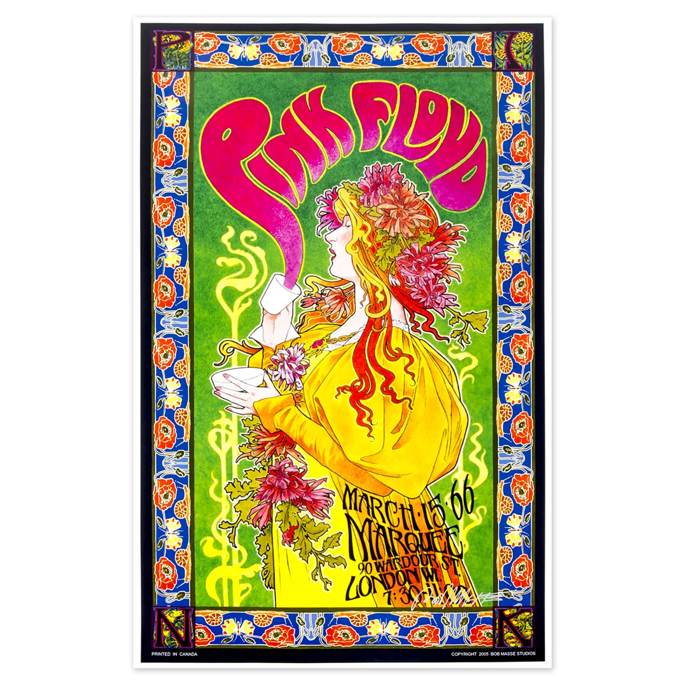 Pink Floyd Tea Party Bob Masse Signed Poster
