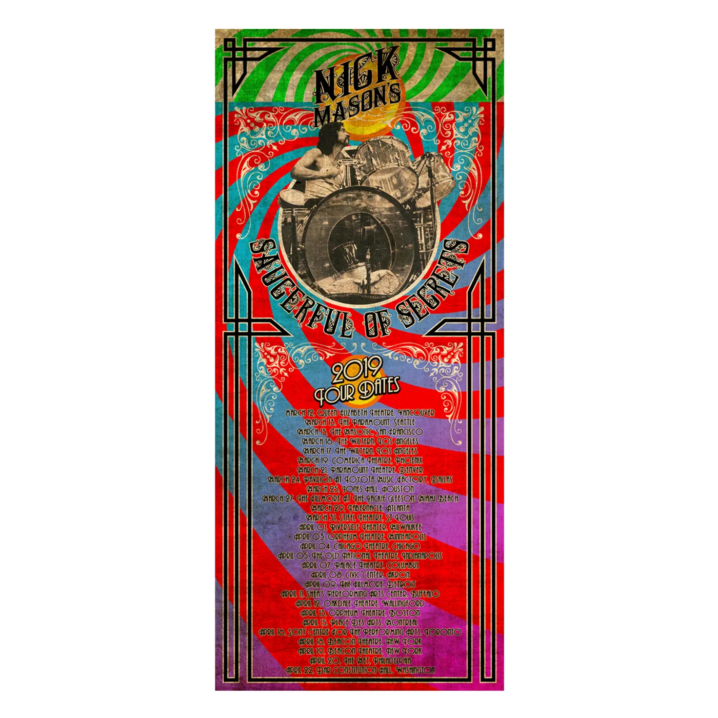 Pink Floyd 2019 Signed Saucerful of Secrets North American Tour Poster