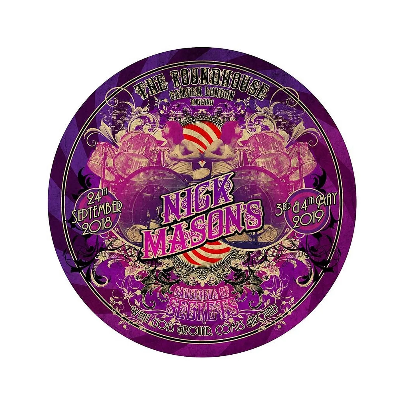 Pink Floyd Nick Mason's Saucerful Of Secrets 2019 European Tour Signed Roundhouse Poster